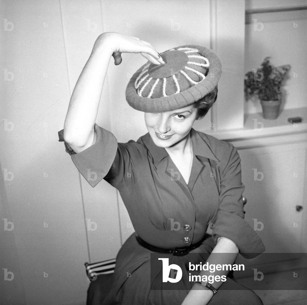 Hat By Suzanne Fournillon, Paris, July 27, 1951 (b/w photo)
