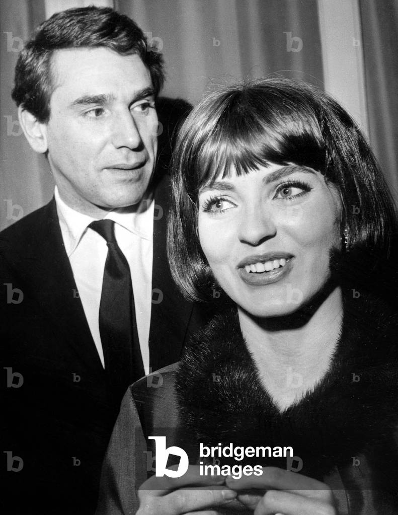 Actors Marie France Pisier and Robert Hossein April 01, 1964 (b/w photo)