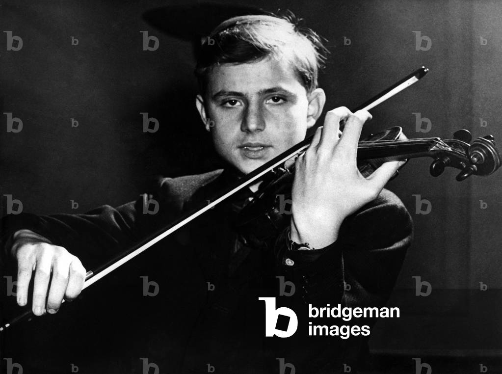 The Young Violinist Uto Ughi, January 28, 1959 (b/w photo)