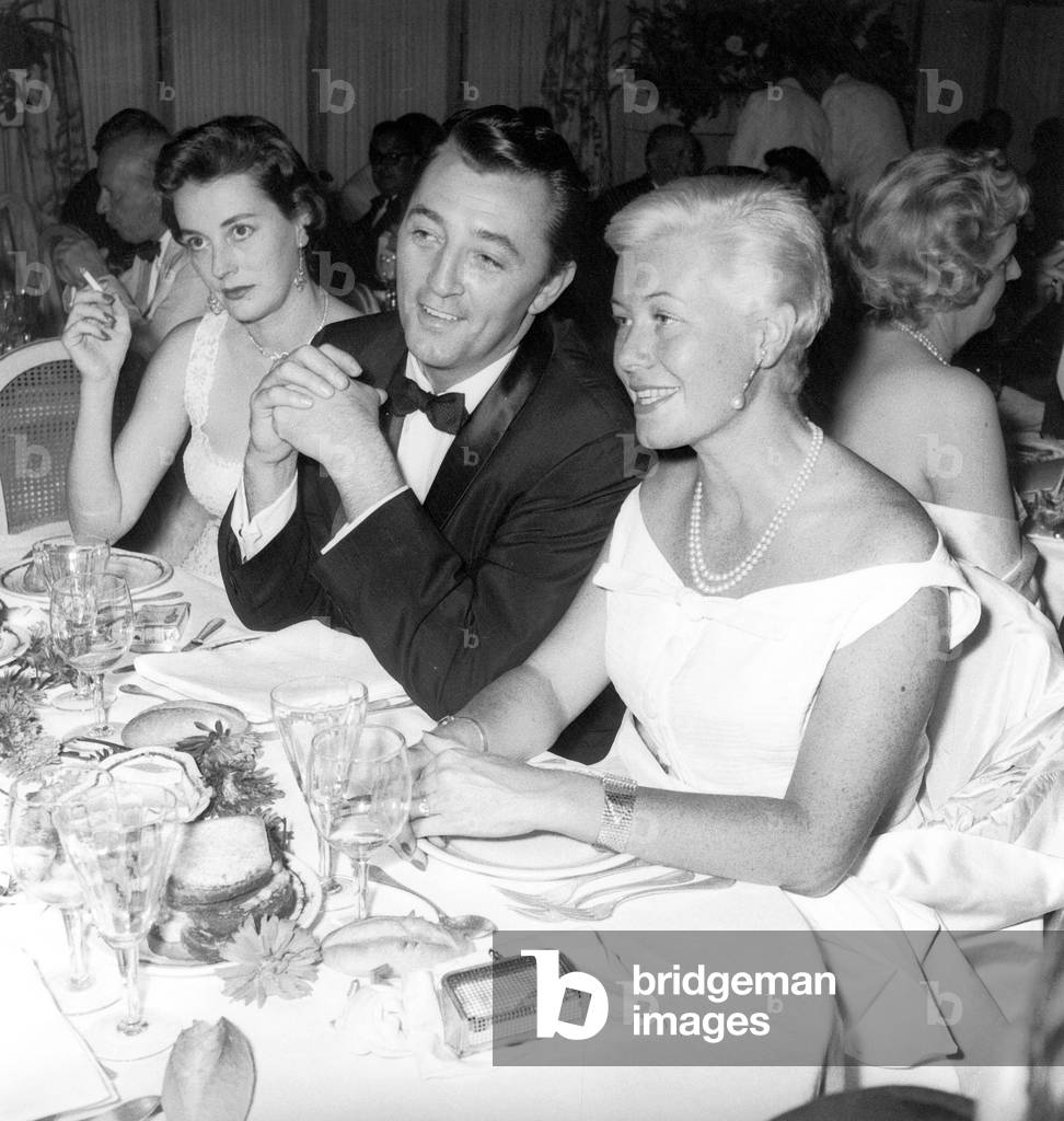 Robert Mitchum and his Wife Dorothy at Charity Ball August 29, 1955 (b/w photo)
