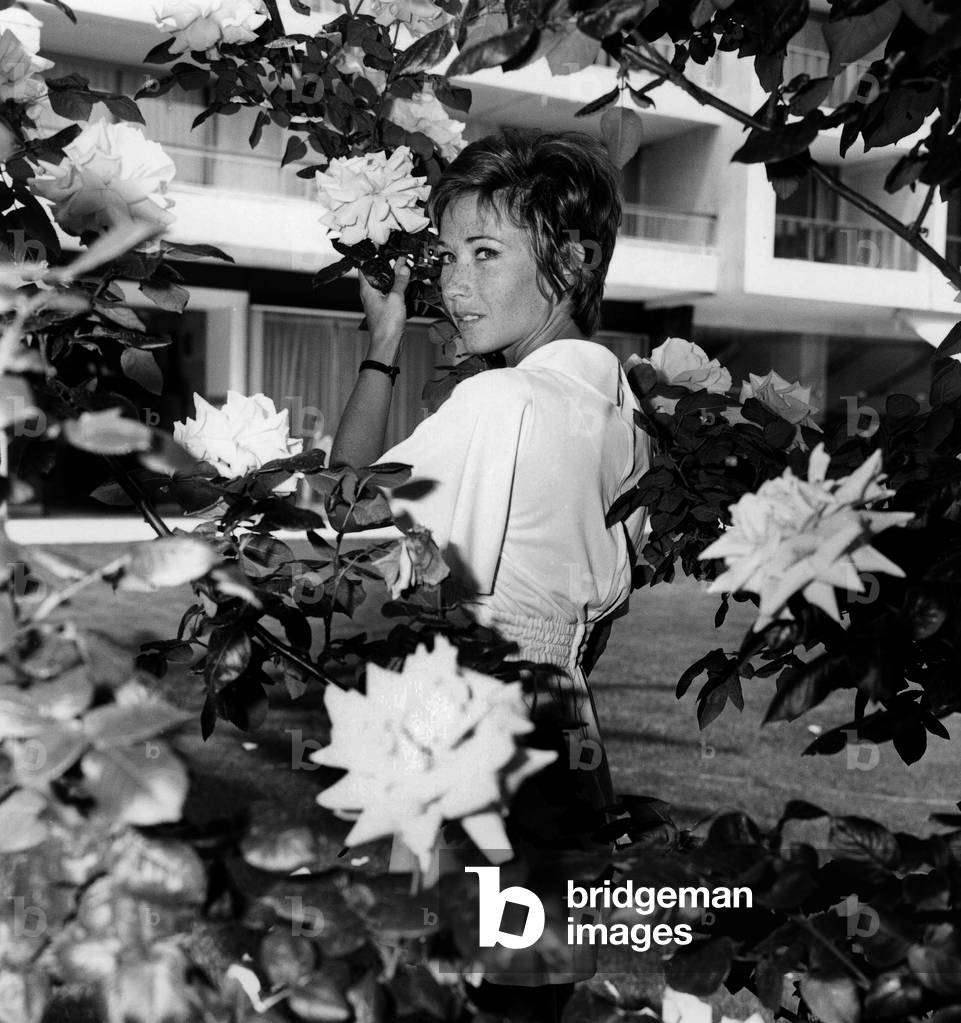 French Actress Marlene Jobert at Cannes Film Festival May 17, 1969 (b/w photo)