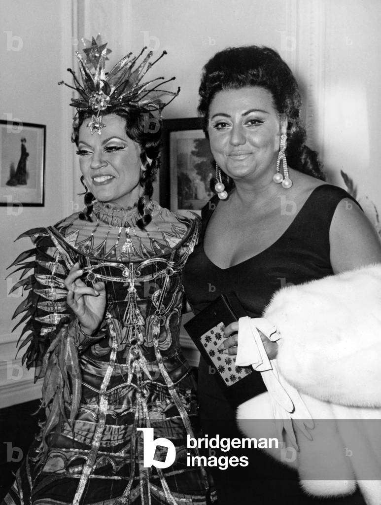 Regine Crespin (R) Congratulating Jane Rhodes After her Performance in Operetta 