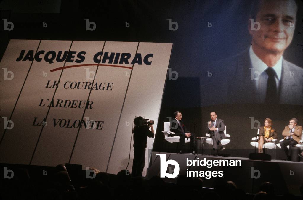 Jacques Chirac during Meeting For Presidential Election on February 10, 1988 (photo)