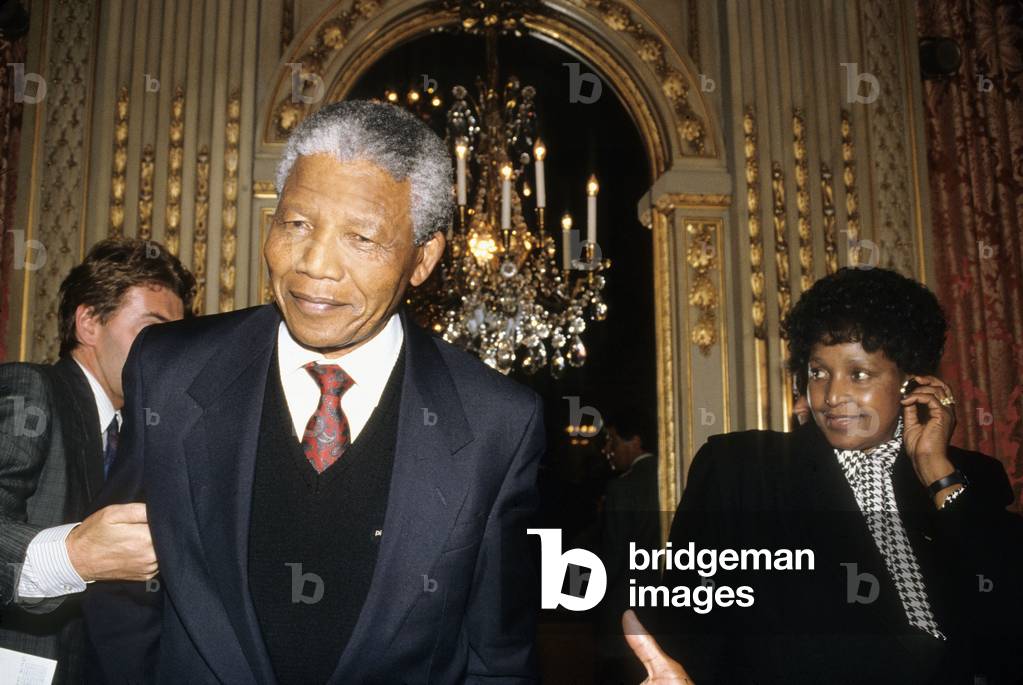 Nelson Mandela With his Wife Winnie in Paris, June 8Th, 1990 (photo)