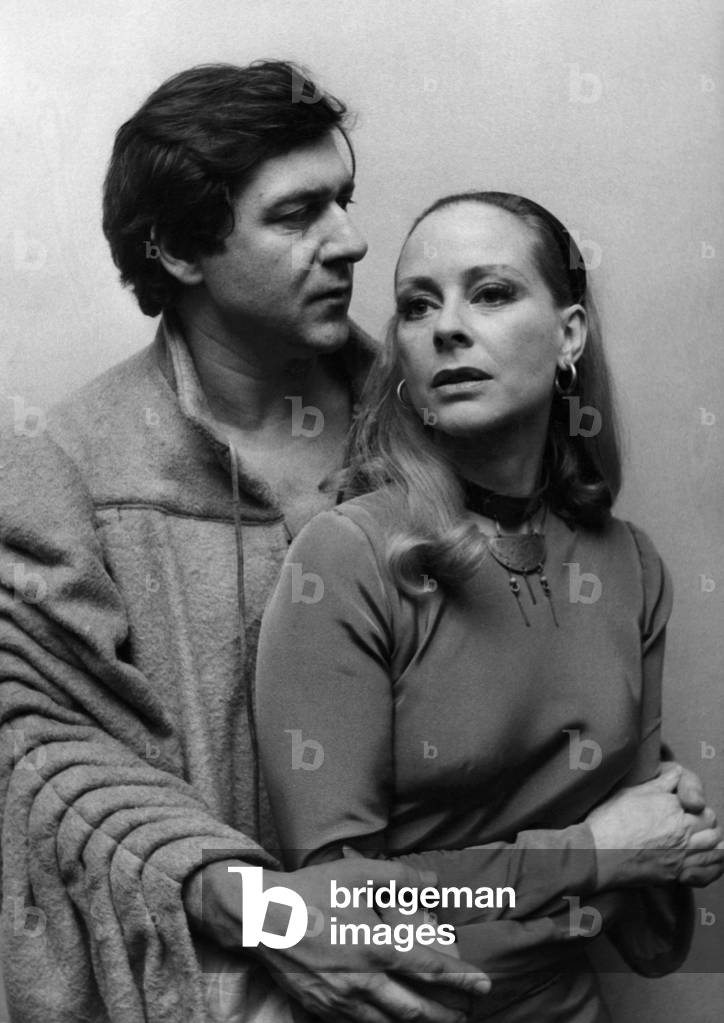 L'Odyssee Pour Une Tasse De The, Play With Pierre Santini, Genevieve Page, Theatre De La Ville, February 18, 1974 (b/w photo)