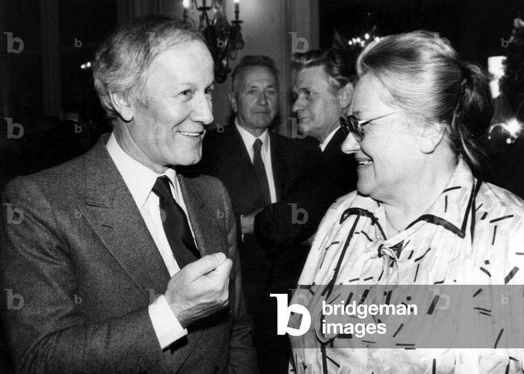 French Writer Jacques Chancel and Marguerite Gurgand Receiving A Prize (
