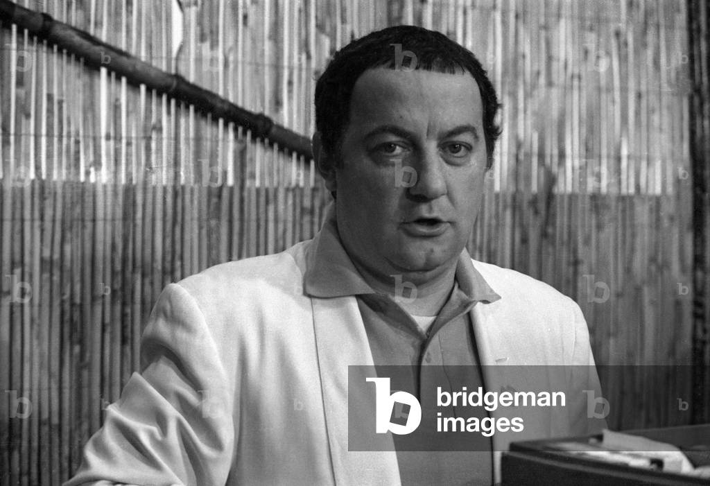 Coluche during tvprogram  