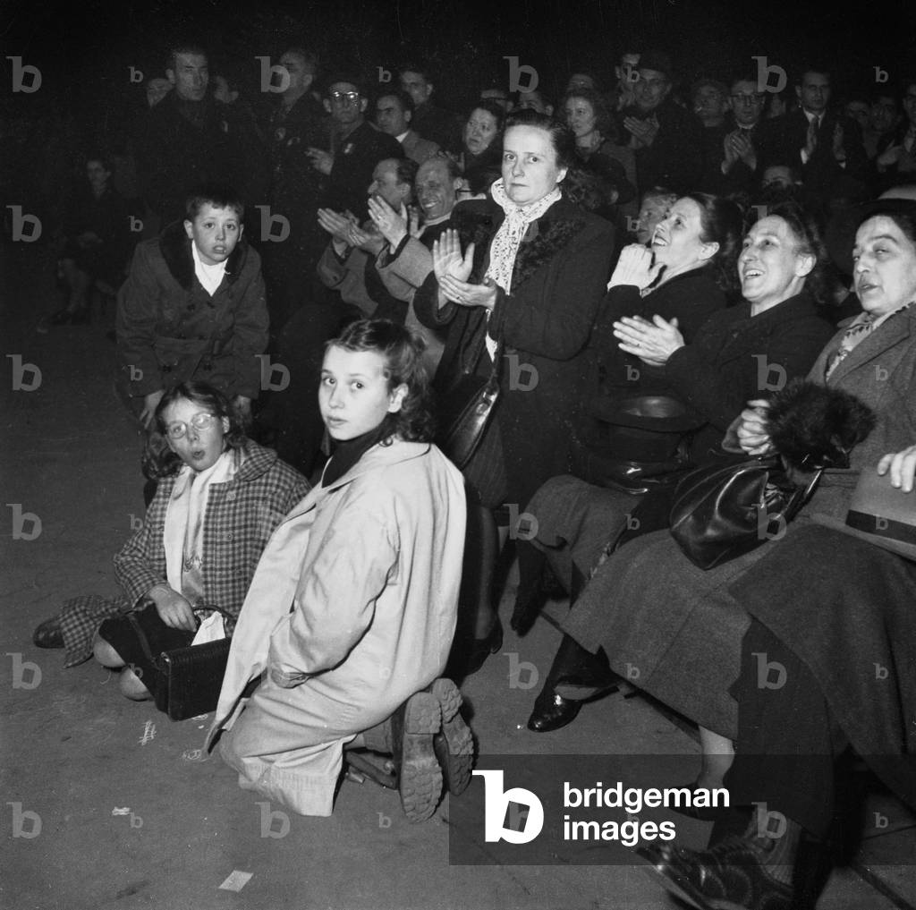 Communist Meeting With Maurice Thorez, Paris, March 2, 1949 (b/w photo)