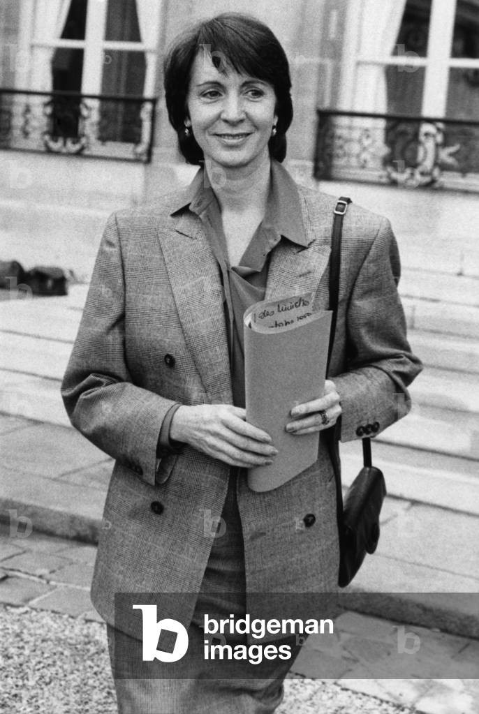 Catherine Tasca, French Minister For Communication, After A Minister Council, Elysees Palace, October 19, 1988 (b/w photo)