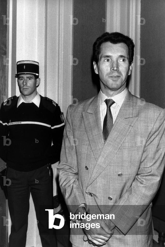The Ancient Chief of The Antiterrorist Committee of L'Elysee and the Ancient Chief of The Gign, Christian Prouteau Appears in Front of The Court of Appeal of Paris, on November 20Th, 1991, After his Sentence By The Magistrate'S Court To 15 Months of Prison For Subornation during The Affair of The Irish of Vincennes, on September 24Th, 1991. He Is Discharged, on November 20Th, 1991  (b/w photo)