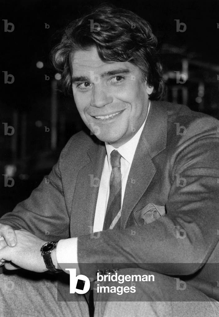 Bernard Tapie on February 27, 1986 (b/w photo)