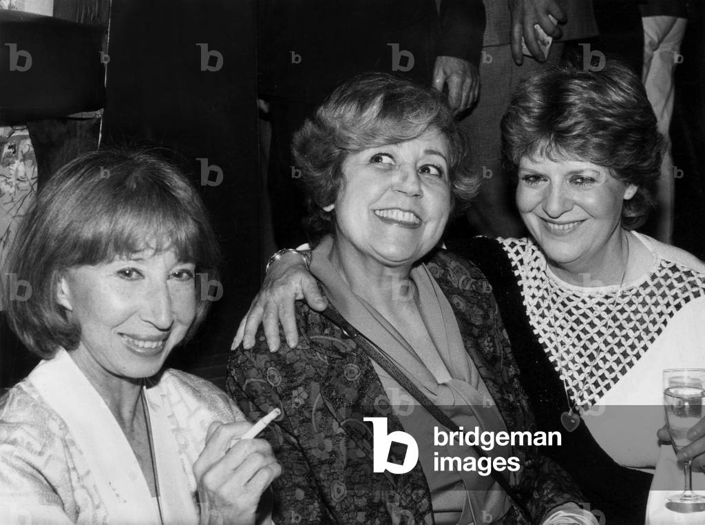 Singers Cora Vaucaire, Suzy Delair and Rosalie Dubois at Launching of Radio Montmartre June 14, 1981 (b/w photo)
