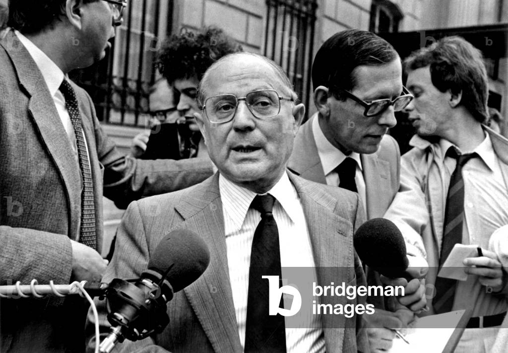 Joseph Languedolce Leaving L'Elysee After His Interview With Mr Mosser On The Problem Of Manufrance And The Difficult Situation Of The Firme De Saint Etienne On July 24, 1980 (b/w photo)