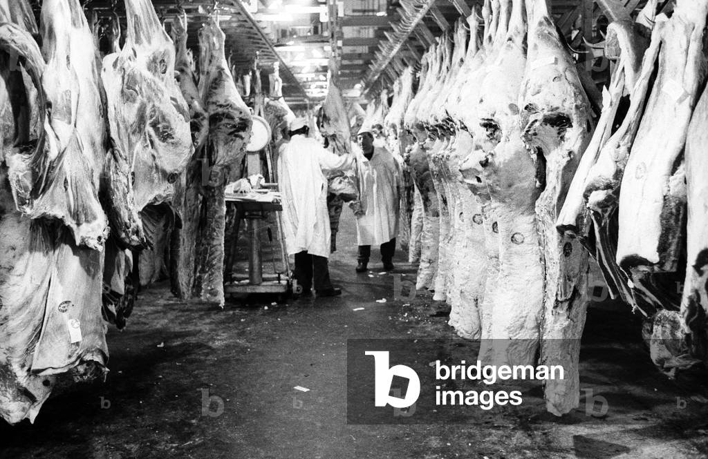 Meal Market, Rungis, France, January 15, 1973 (b/w photo)