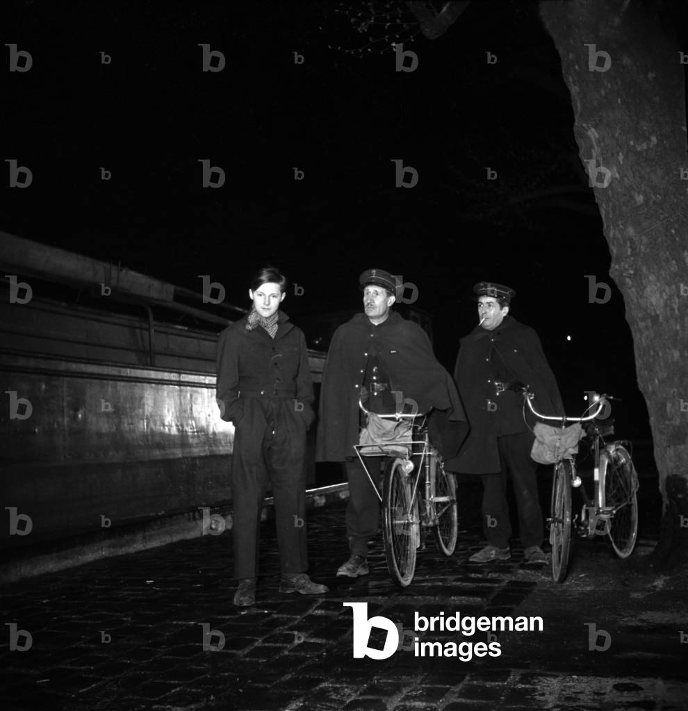 Didier D'Yd (Son of Comedien Jeand'yd), Noel Roquevert and Julien Carette In The Film Ronde De Nuit By Fran¿Ois Campaux On March 13, 1949. Neg: 19215 (b/w photo)