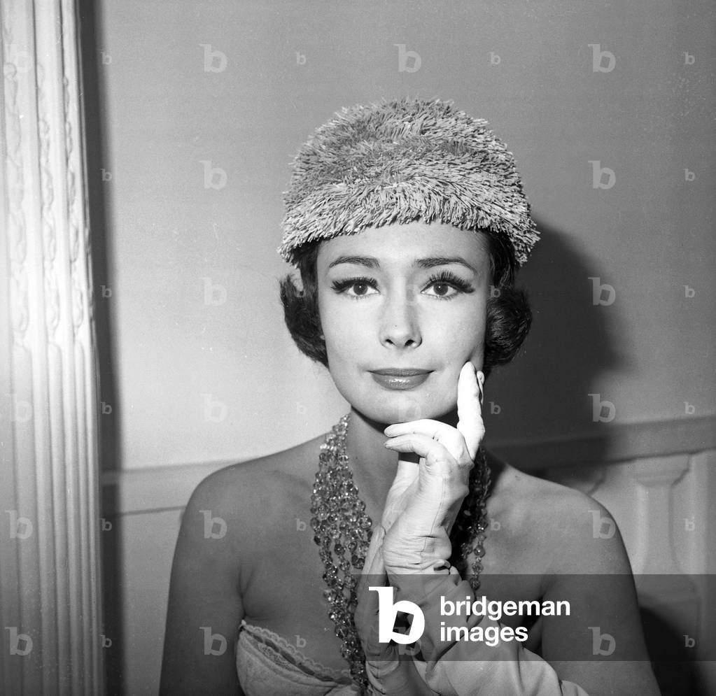 Hat By Carven, Paris, January 18, 1962 (b/w photo)