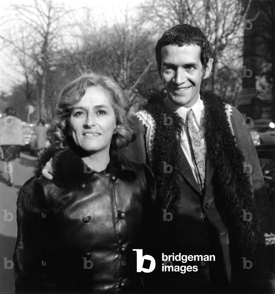 Writers Christine De Rivoyre and Alexandre Kalda, December 2, 1968 (b/w photo)