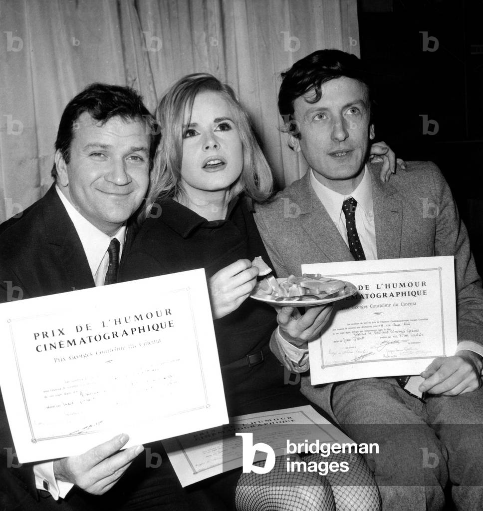 L-R Pierre Mondy, Maria Machado and Claude Rich Received Humour Prize For Their Part in Film 