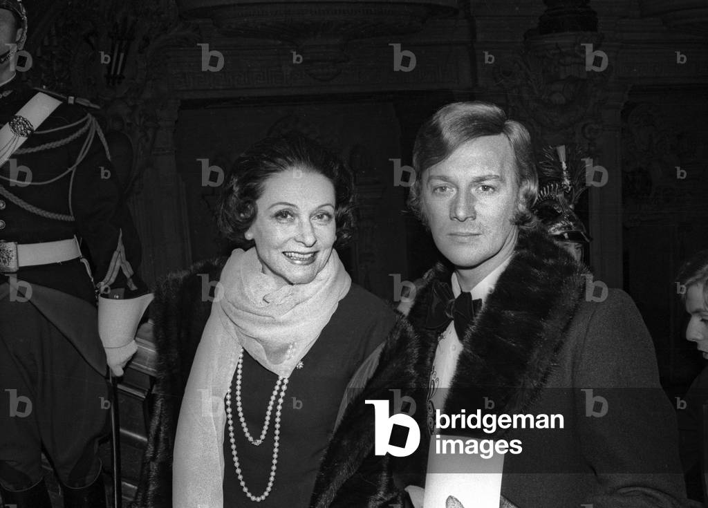 Gala of the UNICEF in Paris, December 21, 1972 : Yvette Chauvire and Milord Miskovitch (b/w photo)