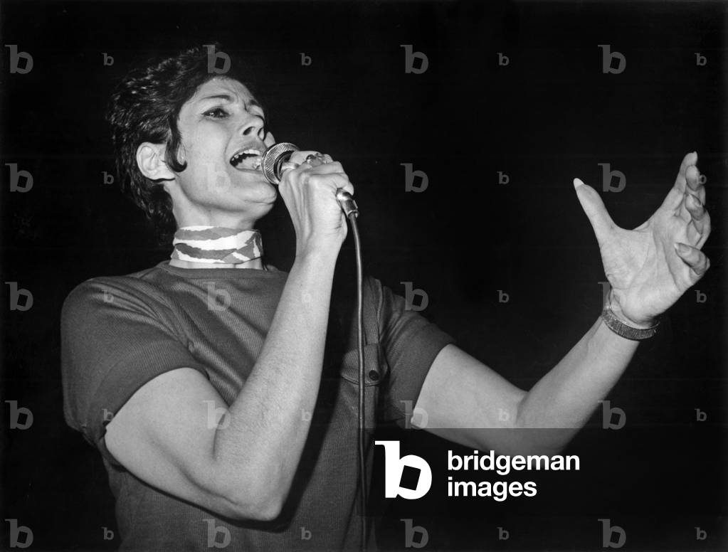 Israeli Singer Yaffa Yarkoni during A Rehearsal at The Stage of The Olympia July 8, 1970 (b/w photo)