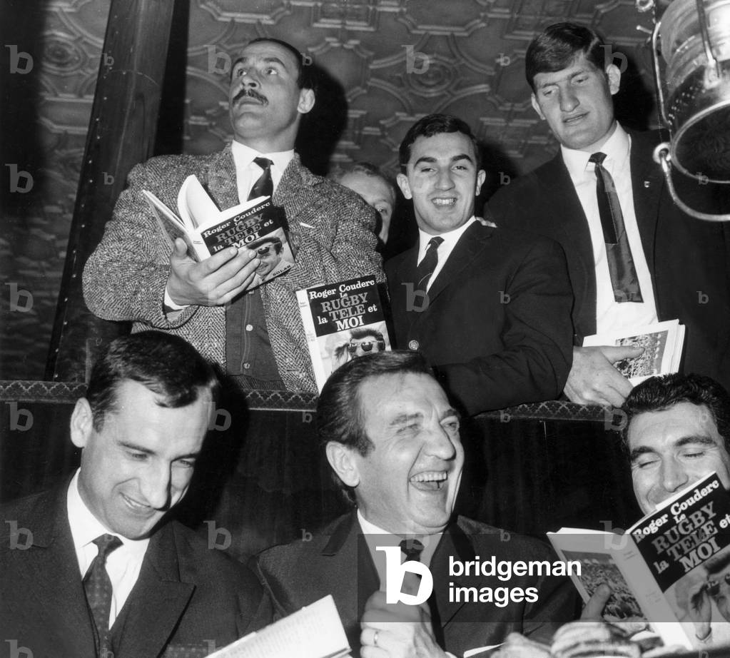 Rugby: Crauste, Gachassin, Spanghero, Albaladejo, Couderc and Duprat, 1966 (b/w photo)
