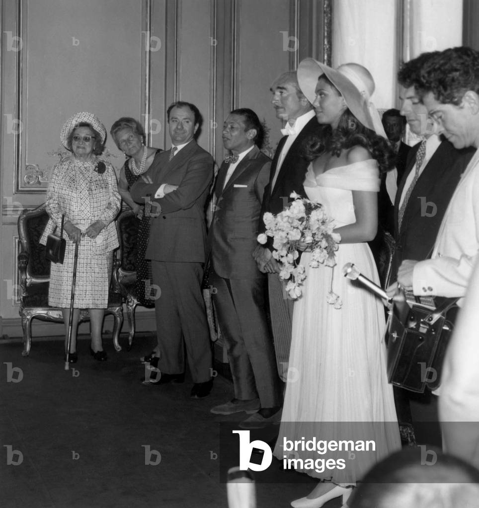 Eddie Barclay and Beatrice Chatelier'S Wedding, June 5, 1970 (b/w photo)
