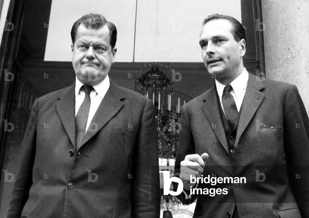 Olivier Guichard and Jacques Chirac May 03, 1979 After Rpr Deputies Meeting (b/w photo)