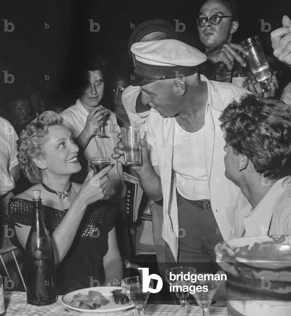 French actress Claude Farell, September 1949, Paris (b/w photo)