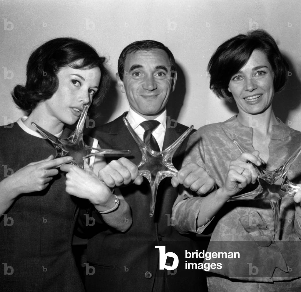 Pascale Audret Charles Aznavour and Emmanuelle Riva, 1960 (b/w photo)