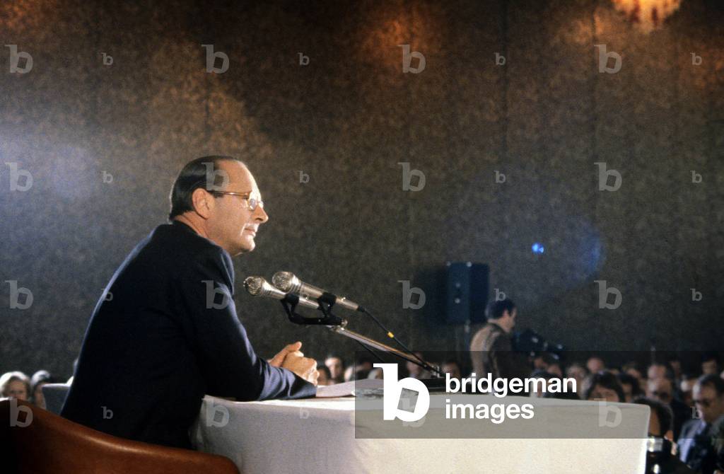 Press Conference of Jacques Chirac Mayor of Paris and Leader of Right Wing Political Party Rpr Candidate For Presidential Elections, here at The Sheraton Hotel February 10, 1981  (photo)