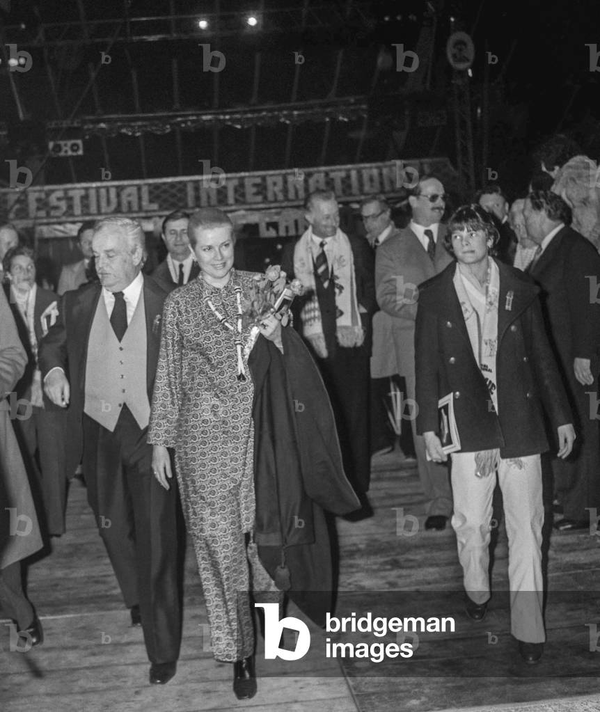 The International Circus Festival of Monte-Carlo, December 13, 1978 : Prince Rainier III of Moanco and Princess Grace (b/w photo)