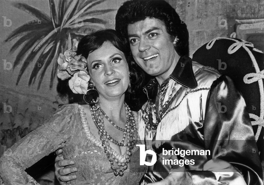 Jose Villamor And Martine Noel In A Scene Of The Operette “Viva Maxico” On The Scene Of The Renaissance Theatre February 21, 1980 (b/w photo)