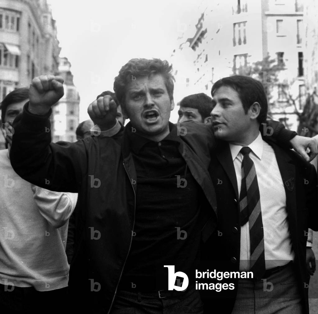Daniel Cohn Bendit (L) One of The Leaders of The Student Protest Movements during Demonstration May 14, 1968 (b/w photo)