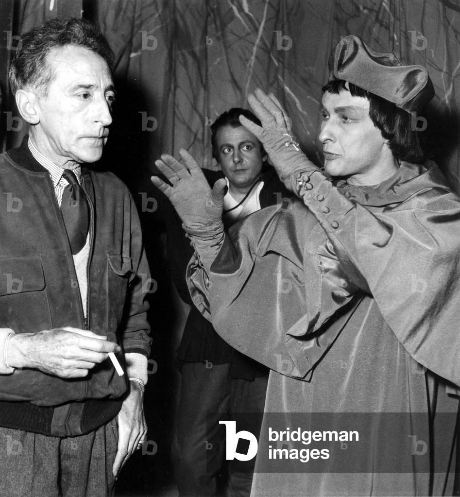 Jean Cocteau With Jean Louis Barrault, 1951 (b/w photo)