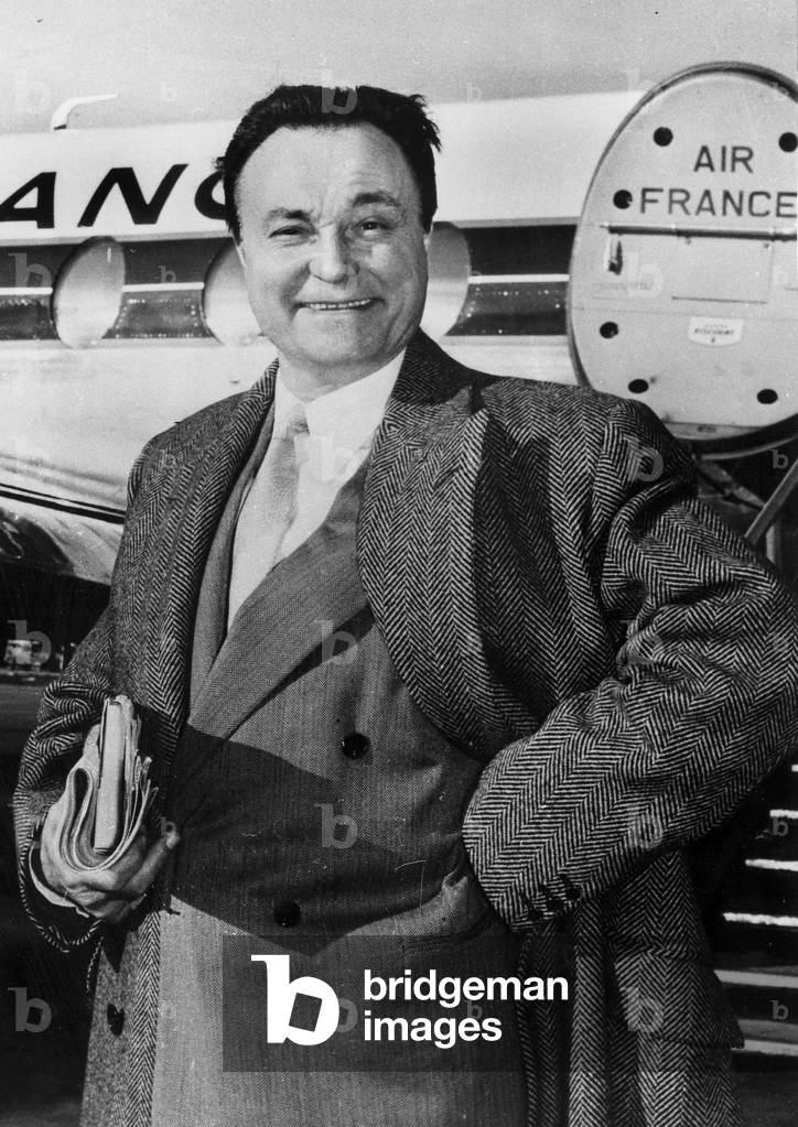 Singer and Actor Andrex (1907-1989) , Real Name Andre Jaubert, here February 1957 (b/w photo)