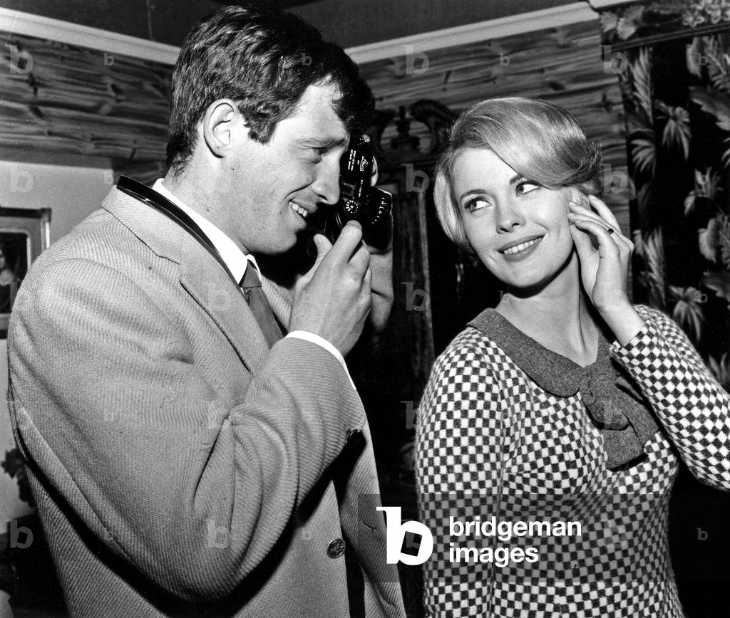 Actors Jean Paul Belmondo and Jean Seberg Presenting Their Film Backfire February 11, 1964 (b/w photo)