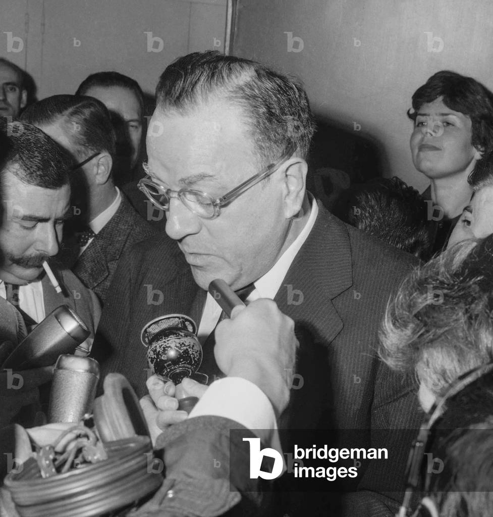 Meeting of the Academie Goncourt in Paris on December 5, 1960 about Romanian writer Vintila Horia who has just won the 