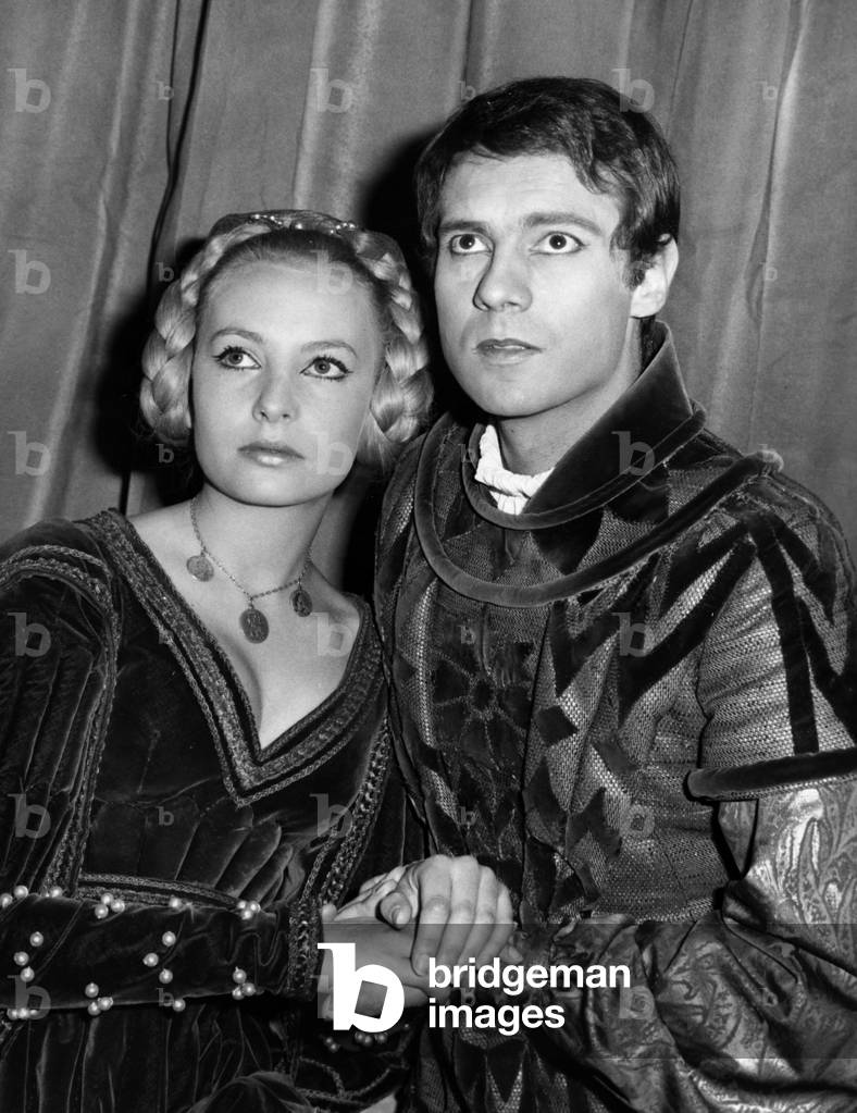 Jacques Toja (In The Role Of Don Padro) And Genevieve Casile (In The Role Of Ines De Castro) During The Repetitions Of The Dead Queen At The French Comedy By Henry De Montherlant On September 23, 1966 (b/w photo)