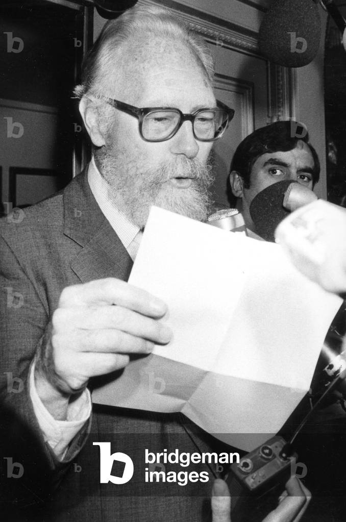 French Writer Francois Nourissier , General Secretary of Goncourt Academy , here Announcing The Prize For Michel Host For his Book 