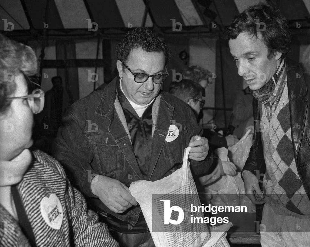 Coluche at opening of a new 