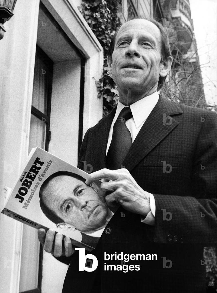 Former French Minister Michel Jobert here Presenting his Book Memory of The Future For Which He Received Prize November 5, 1974 (b/w photo)
