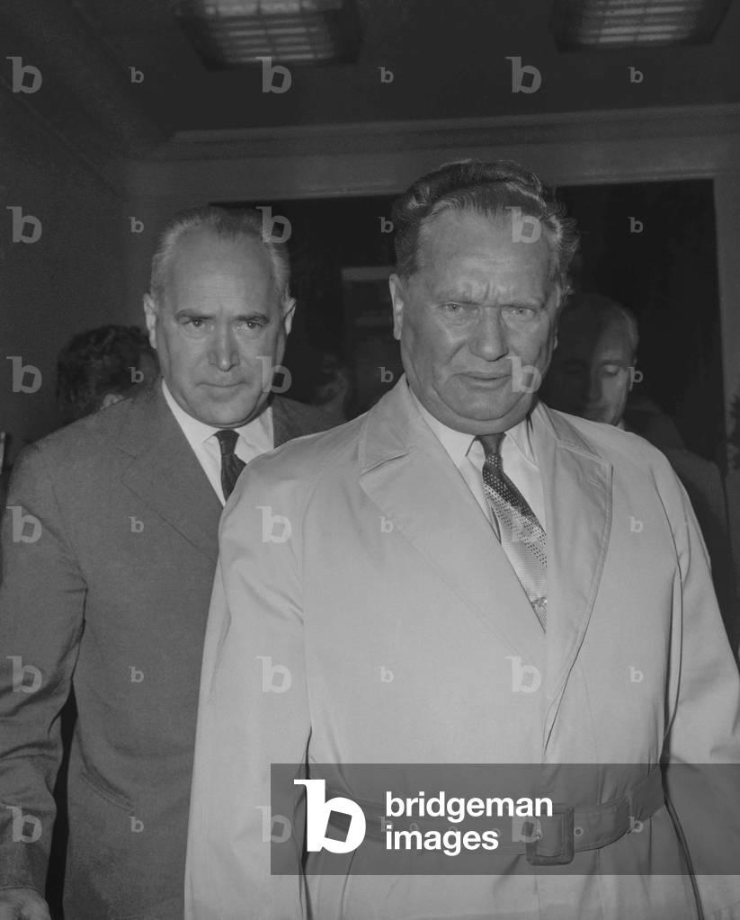 Marshal Josip Broz Tito, Yugoslavian president, arriving in Paris, September 14, 1960 (b/w photo)