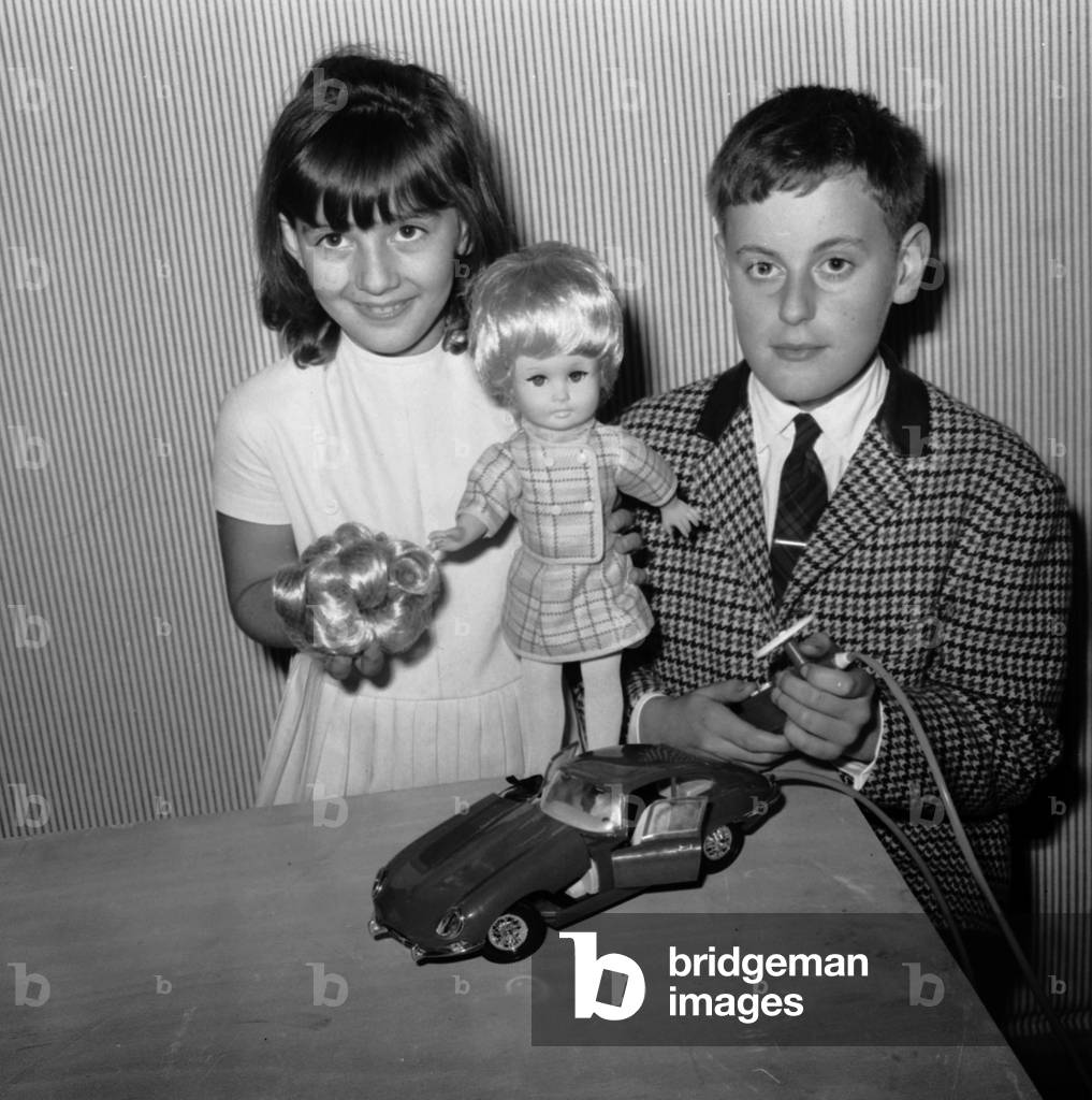 A Doll With Wig And Small Car Teleguidee October 7, 1966 Neg: C45997 (b/w photo)