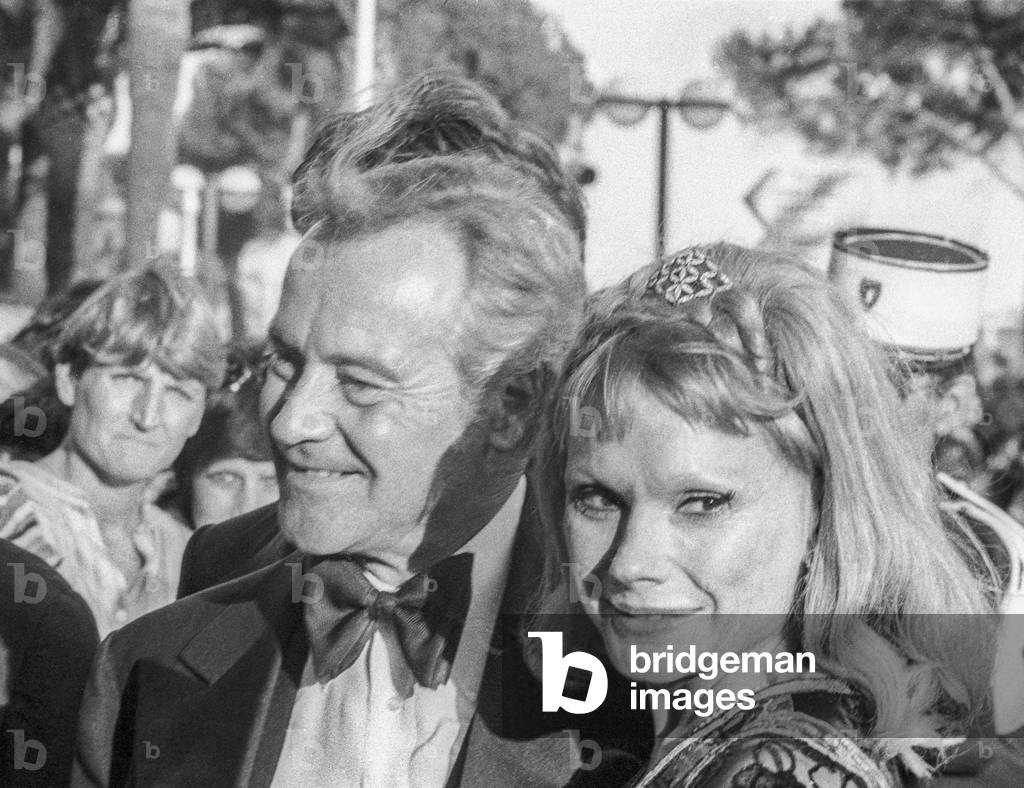 Winner of the Best Actor Award,  Jack Lemmon with his wife, Cannes film festival, May 24, 1979 (b/w photo)