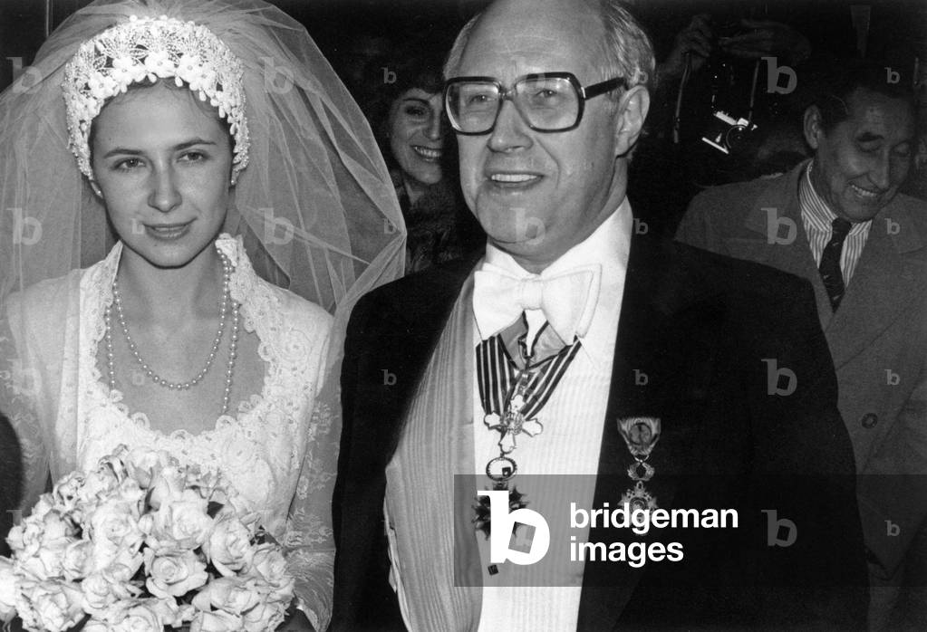 Wedding Of Elena Rostropovich And Pieter Daniel Here Mstislav Rostropovich Marriing Her Daughter 31 December 1979 (b/w photo)