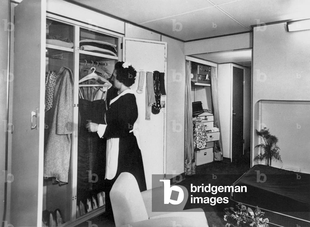 A Cabin of First Class on Transatlantic Liner 