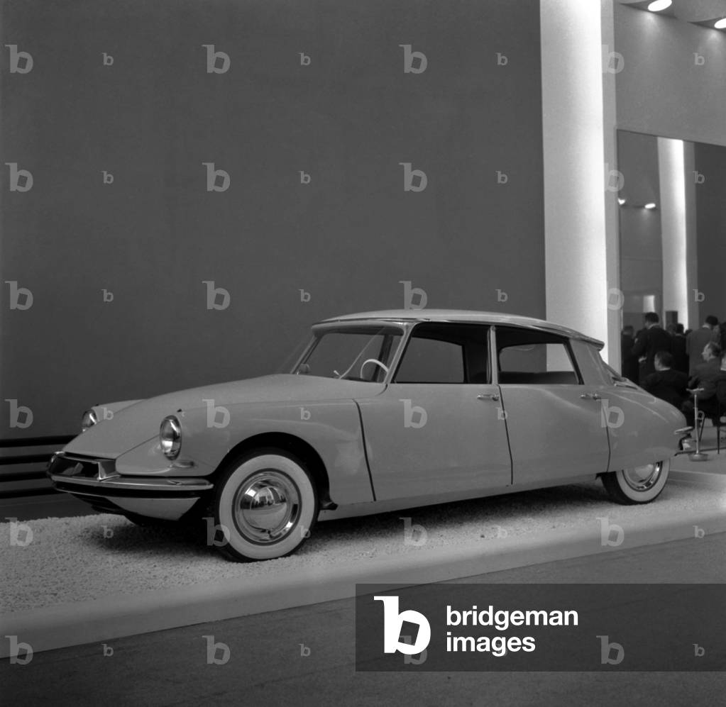 Paris Motor Show, October 6, 1955 : Citroen Ds 19 Car (b/w photo)