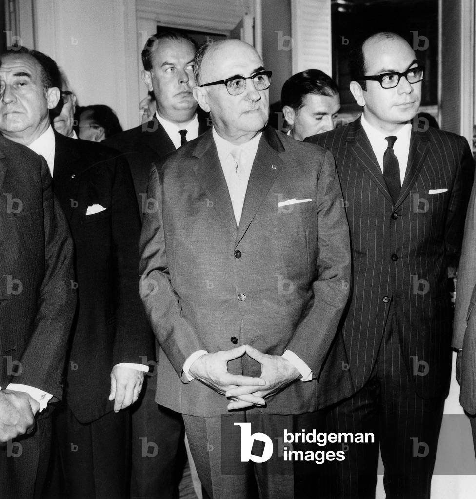 French Industrialist Sylvain Floirat during Launching of French-Soviet Chamber of Commerce July 20, 1967 (b/w photo)
