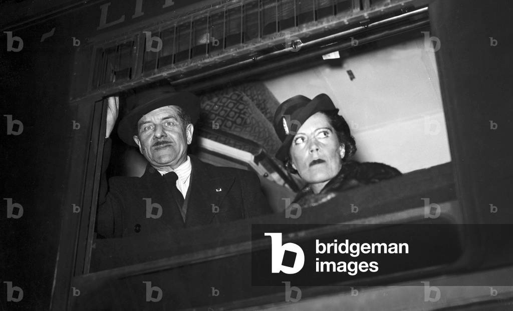 Edouard Bourdet (1887-1945), French Playwright Who Was Administrator of The Comedie-Francaise From 1936 To 1940, here during A Trip With his Wife Denise, 1939 (b/w photo)