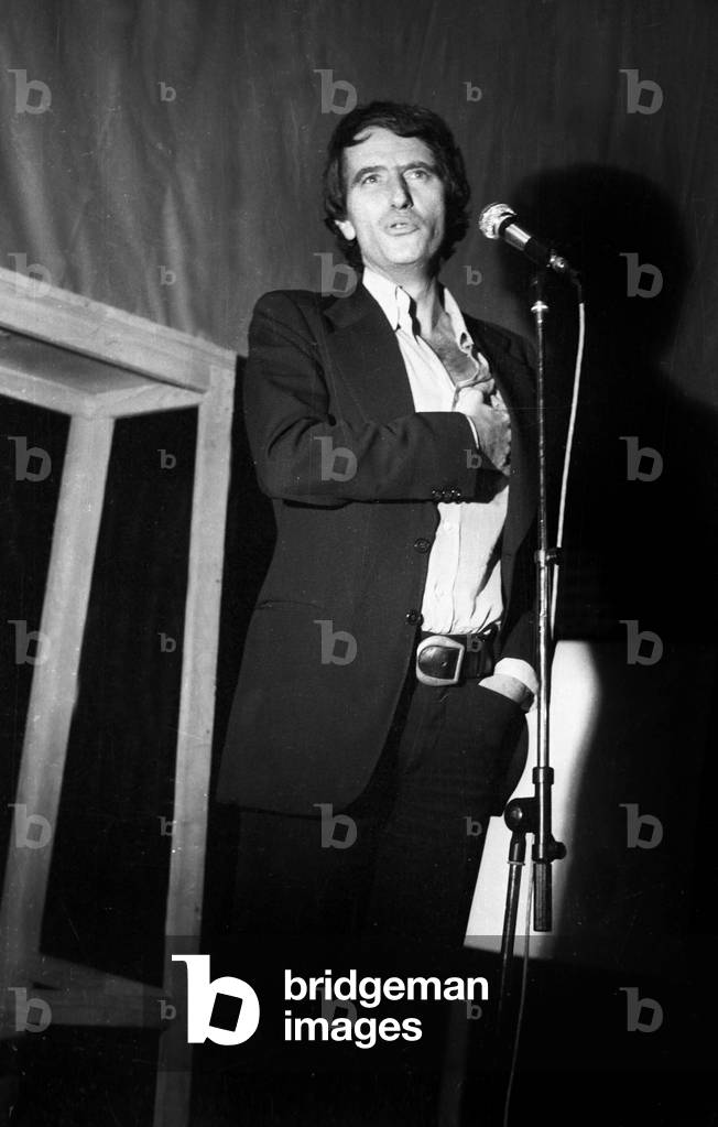 Jack Lang, Former Director of The Theatre De Chaillot in Paris, here during A Speech For Francoismitterrand and Claudeestier October 1St, 1974 (b/w photo)